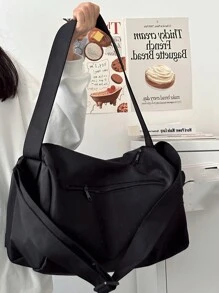 新款时尚经典百搭纯色，大容量多口袋，带耳机，设计轻巧便携，单肩包适合户外旅行和短途旅行。学校包，学校配件，学校用品