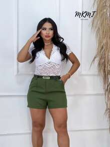 MKMT TAILORED SHORTS WITH THIN BLACK BELT NEW