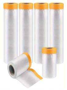 1 rouleau de film anti-poussière. Film plastique épais décoratif et protecteur contre la poussière. Housse de canapé anti-poussière. Bâche plastique avec ruban adhésif. Film de protection imperméable. Pour empêcher la poussière sur les voitures, les meubles, les tapis, les sols, l'emballage, les sacs, les organiseurs, le stockage.