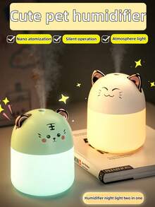 可爱熊猫加湿器，USB 供电小型桌面加湿器，适用于办公室、家庭、汽车、雾化器扩散器 - 多色 - 查看 4