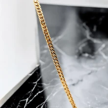 Cadena discreta y delgada de oro laminado 14k de 45cm C7038 - Dorado - Ver 3