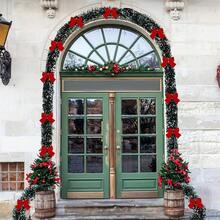 2 件圣诞金属丝花环人造金属圣诞悬挂装饰适用于壁炉、壁炉架、楼梯、室内和室外使用 - PVC，易于 DIY 形状和切割，非常适合节日庆典、家庭和办公室装饰 - 2個 - 查看 12