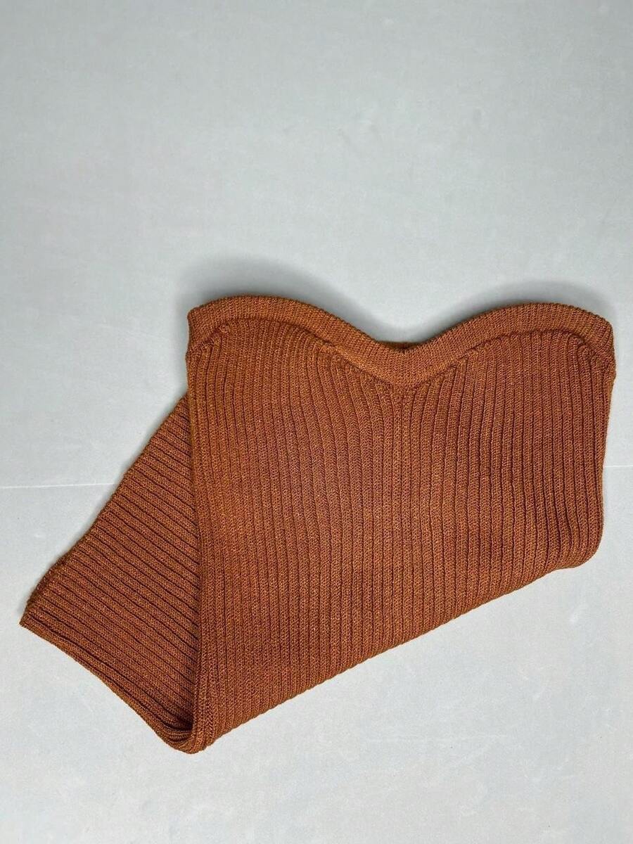 SUMMER STRAP-ON BLOUSE KNITTED MODAL NEW COLLECTION - Rust Brown - View 1
