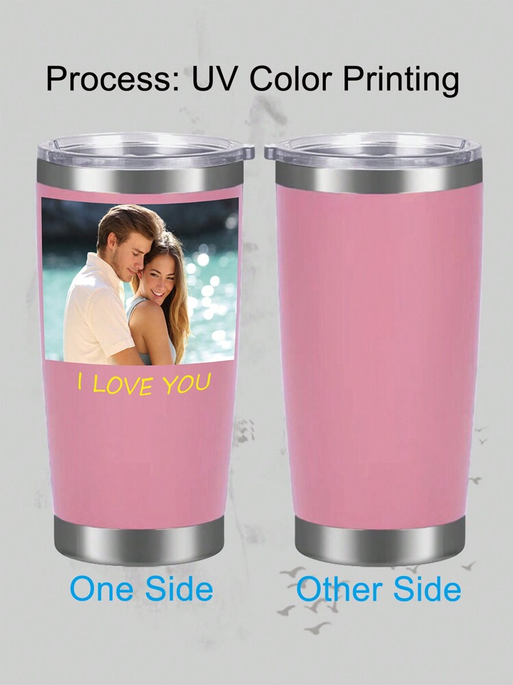 1pc 590ml/20oz Personalized Stainless Steel Cup, Double-Wall Tumbler, Custom Photo And Text, Portable Insulated Water Cup, Coffee Cup For Travel, For Outdoor Sports, For Fitness, For Car Driving, Perfect Gift For Friends Or Your Lover - Multicolor - View 10