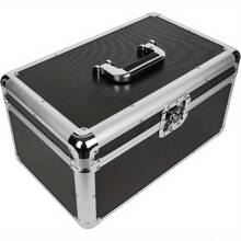 7" LP Vinyl Record Storage Box Case Aluminium Flight Case Lockable DJ Portable Carry Case Holds 200pcs Vinyl Record Albums - Variant1 - View 2