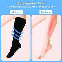 Calcetines de compresión para hombres y mujeres. Apoyo de 15-20 mmHg hasta la rodilla - Multicolor - Ver 7
