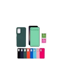 2 In 1 Kit Velvety Colorful Case Cover + Ceramic Film For Samsung A20/A30 - Màu xanh lá cây đậm - Xem 1