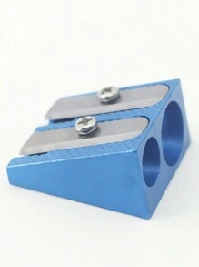 Metal Durable Pencil Sharpener For Triangular Thick Pencils And Normal Pencils, Double Hole Zinc Alloy