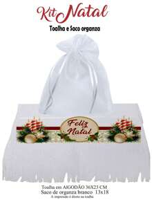6 CHRISTMAS Souvenir TOWELS, CHRISTMAS Towel With ORGANZA Bag, CHRISTMAS Towel - trắng - Xem 1