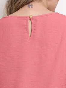MARILYN MONNA Women's Blouse Tailored Simplicity Elegant Social Basic Crepe 3/4 Princess Sleeve Tamires - 西瓜粉 - 查看 4