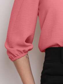 MARILYN MONNA Women's Blouse Tailored Simplicity Elegant Social Basic Crepe 3/4 Princess Sleeve Tamires - 西瓜粉 - 查看 3