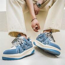 Giày thể thao nam thoáng khí, giày thể thao tăng chiều cao thời trang đa năng cho sinh viên, mùa thu - Màu xanh lam - Xem 8