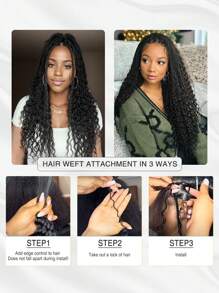 Cabello humano a granel de ondas profundas para trenzar, sin trama, 1 paquete, color negro natural, extensiones de cabello para trenzar, cabello humano para trenzar - SNatural - Ver 9