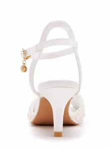 Sandal cao gót mũi tròn đính đá pha lê vàng 6cm, gót thấp, quai mắt cá chân, gót vừa, trang trí đá pha lê vàng, thích hợp cho tiệc tùng, đám cưới, váy cô dâu trang trọng, sandal cao gót sang trọng bóng loáng, sandal cao gót thanh lịch, giày cưới màu vàng/sâm panh dành cho nữ - Màu be - Xem 6