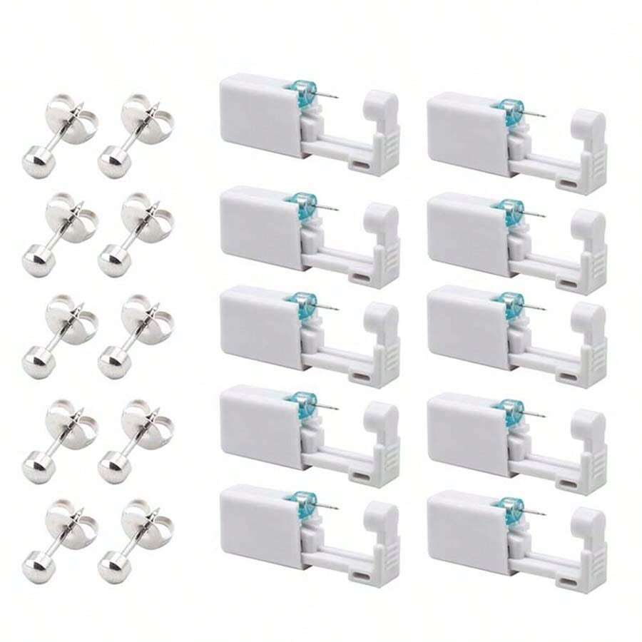 10pcs Disposable Ear PiercerSterile SecondGeneration Ear Piercing Gun