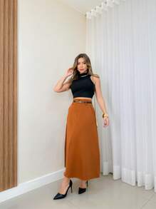 Women Skirts - màu nâu - Xem 4