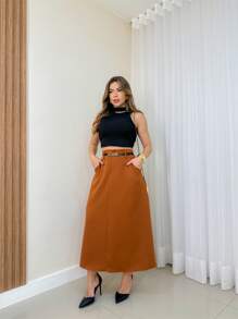 Women Skirts - màu nâu - Xem 6