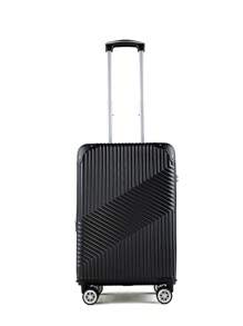 52*31*22cm Carry On Luggage With 360° Wheels 8kg ABS Double Layer Anti-Theft Zipper Carry On Suitcase - 黑色 - 查看 1