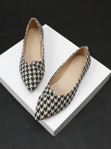 Damen spitze Zehe Schlüpfschuhe, Hahnentritt Muster, bequem, Lässig, Frühling/Herbst, Mode, Loafer