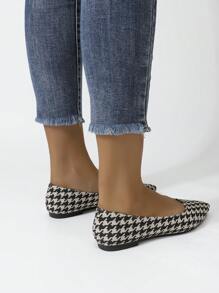 Damen spitze Zehe Schlüpfschuhe, Hahnentritt Muster, bequem, Lässig, Frühling/Herbst, Mode, Loafer