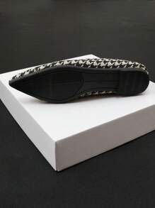 Damen spitze Zehe Schlüpfschuhe, Hahnentritt Muster, bequem, Lässig, Frühling/Herbst, Mode, Loafer