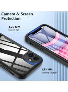 1pc 360° Full Body Protective Case, Compatible With IPhone 17 Air 16 15 14 13 12 11 Pro Max Plus X Xs Xr, One-Piece Screen And Back Cover, Transparent Dual-Side Protection - Black - View 5