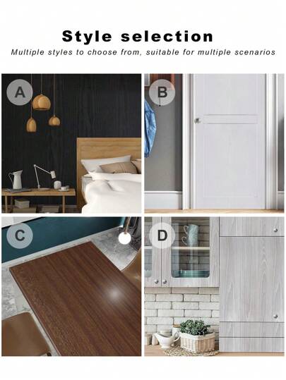 1pc Zwart Wood Grain Self Adhesive Wallpaper Vintage Furniture Cabinet Tafel Stoel Room Background Wand Stickerpeel Stick Wallpaper,Renovation Stickers Peel Panels,Wall Paper, Wallpapers, ation Items Refresh Your Home,Rama Birthday Graduation view 6