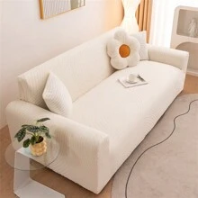 1入組提花絨面沙發套,超柔軟,加厚,彈性,保護家具,客廳沙發坐墊套,家居裝飾