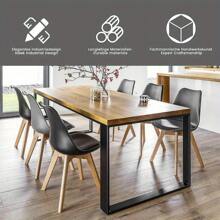 2 Stück Metall Tischbeine 43x40cm Tischbeine Metall Schwarz Tischrahmen Bankrahmen Tischbeine im Industrial-Look Stahl Tischrahmen Wird für Bank Couchtisch Bei DIY Esstisch Schreibtisch - Variante1 - Übersicht 5