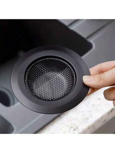 1pc/2pcs 4.52inch Black Color Kitchen Sink Strainer, Stainless Steel Sink Drain Filter, Fit For Dishwasher, Kitchen Sink Strainer, Kitchen Accessories