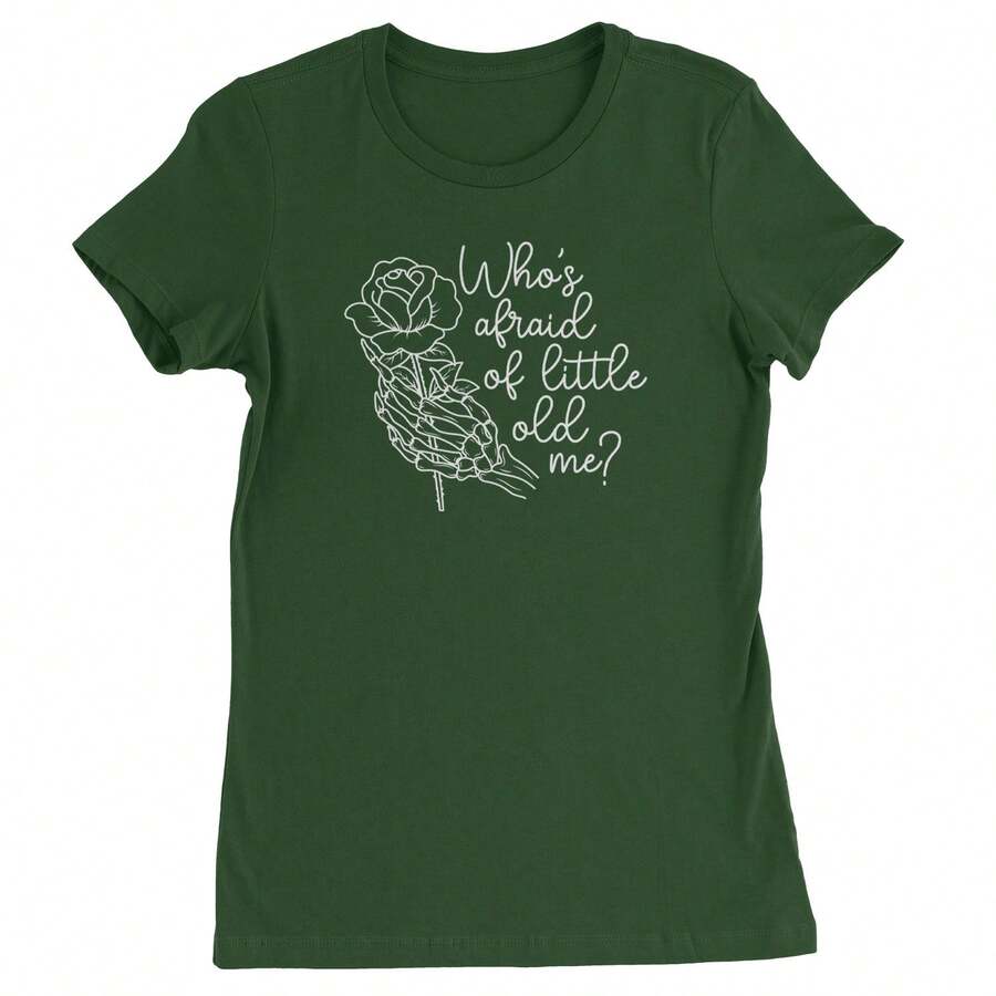 Who's Afraid Of Little Old Me Rose Skeleton Hand TTPD Music Womens T-Shirt - Rừng xanh - Xem 1
