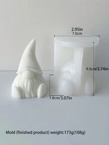 大鼻子和帽子小矮人模具，蜡烛制作工具，香薰蜡烛，石膏香薰圣诞派对装饰礼物，秋冬装饰家庭餐桌新年装饰 - 白色 - 查看 4