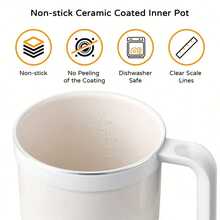 OCTAVO 1 Pieza Olla arrocera eléctrica mini con 5 funciones preajustadas, con 4/6/8 temporizadores de retraso, olla multifuncional eléctrica saludable mini, olla arrocera portátil multifuncional con recipiente interior de cerámica vidriada, control de temperatura y protección silenciosa - Tipo de Enchufe B USA (110-127V) - Ver 7