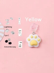 1pc Dog Paw, Cat Paw, Bear Paw Resin Anti-Dust Plug For IPhones, Android, Lightning, And Type-C Ports - Clear - View 16