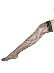 3Pairs Women's Hold-Up Stockings Black White Red Thigh Highs With Anti-Skid Narrow Lace Top Ladies Sexy Comfortable Sheer Knee High Stocking Tights Gifts For Women Girls Supplies