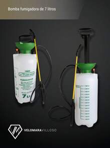 Bomba Fumigadora Aspersor Rociador Pulverizador 7 Litros Control Limpieza Hogar - Blanco - Ver 3