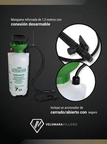 Bomba Fumigadora Aspersor Rociador Pulverizador 7 Litros Control Limpieza Hogar - Blanco - Ver 7