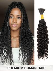 Tóc người sóng nước số lượng lớn để tết không có sợi ngang 1 bó tóc nối tự nhiên màu đen tóc người bện tóc - SNatural - Xem 1