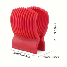 多功能厨房切片器 - 适用于切西红柿、柠檬等 - 防滑手柄，易于使用的水果蔬菜切片器 - 彩色 - 查看 2