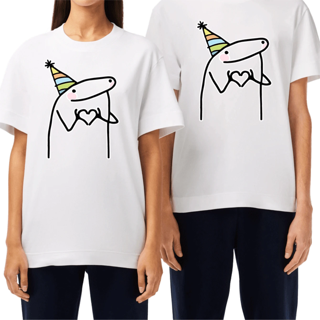 Cute Crocodile T-Shirt Casual Blouse Printed Fashion Premium Cotton Unisex - trắng - Xem 1