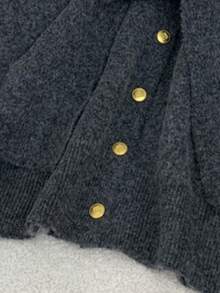 JIANHU Simple Solid Color Long Sleeved Knitted Shawl Two-Piece Cardigan