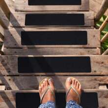 2/5/8pcs Heavy Duty Non-Slip Stair Treads -Black Superb Grip Tape For Outdoor Steps, Staircase & Deck - Durable, Weatherproof, Easy Install - Ultimate Solution - Black - View 4