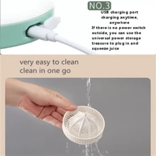 Akane 1 件便携式多功能榨汁机，自动榨汁和分离 - 新鲜橙汁杯，带 USB 充电，适用于厨房 - 彩色 - 查看 13