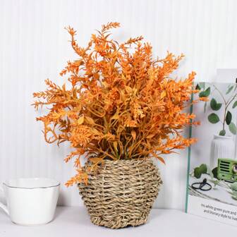 1pc Artificial Wheat Ear Leaf Wreath Decor - Plastic Halloween Wreath, Fall Indoor Outdoor Wreath, Great For Thanksgiving, Halloween, Christmas And Grapevine Celebrations