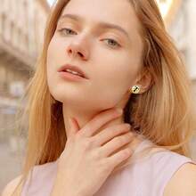 Customized 18K Gold Plated Stainless Steel Name Stud Earrings, Personalized Gift For Friends, Birthday/Mother's Day/Thanksgiving/Christmas