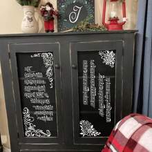 8 件套可重复使用树枝音符模板花卉纹理背景分层绘图模板用于在木质家具纸上绘画的工艺品模板，返校，返校，学校用品 - 白色 - 查看 4