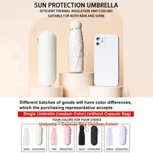 1PC Ô che nắng dạng viên nang cho phụ nữ, chống nắng đa năng, chống tia UV, che nắng, nhỏ gọn, ô mini bỏ túi di động, ngày nắng hoặc ngày mưa, ô gấp FIVe, ô chống nắng và ô chống mưa, ô INS Boy Valentine Heart Valentine - Nhiều màu - Xem 8