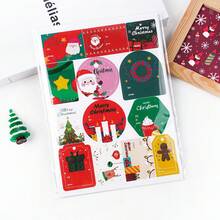 12 tờ Thẻ quà tặng Giáng sinh, Nhãn dán Giáng sinh, Thẻ tên Giáng sinh cho Quà tặng tự làm Bao bì đóng gói Thiệp chúc mừng Văn phòng phẩm Trang trí quà tặng niêm phong, Trang trí quà tặng tự làm, Nhãn dán dập vàng, Lời chúc quà tặng cho gia đình, bạn bè, người lớn tuổi, cô ấy, anh ấy - màu sắc giáng sinh - Xem 5