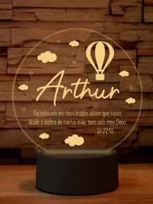 Balloon, Clouds, Stars Lamp - Model With Phrase - 7 Colors - LED Lampshade - Personalized Name - Crystal Acrylic Lights. - 氣球2 - 查看 2