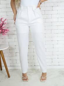 WOMEN'S PINSTRIPED PANTS LAUNCHING 2024 - trắng - Xem 3